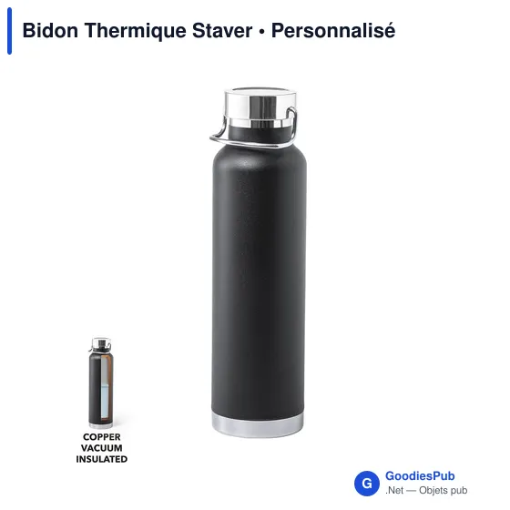 Bidon thermique personnalisable en acier inoxydable - Staveravec logo - Image 9