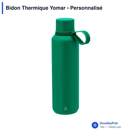 Bidon thermique personnalisable Yomar avec logo en acier inoxydable recyclé - Image 3