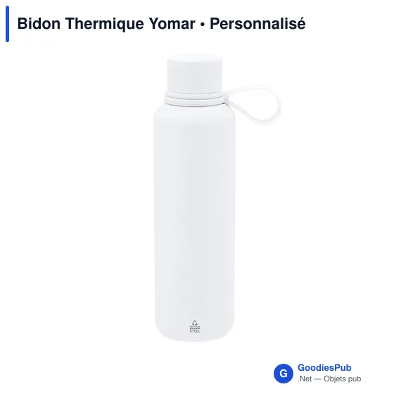 Bidon thermique personnalisable Yomar avec logo en acier inoxydable recyclé - Image 9