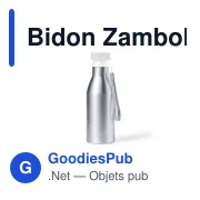 Gourde personnalisable en aluminium argenté avec logo - Miniature 2