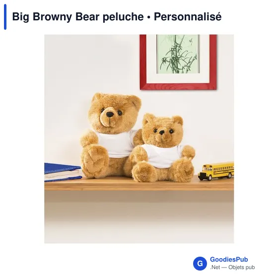 Peluche personnalisable Big Browny Bear avec logo - Image 2