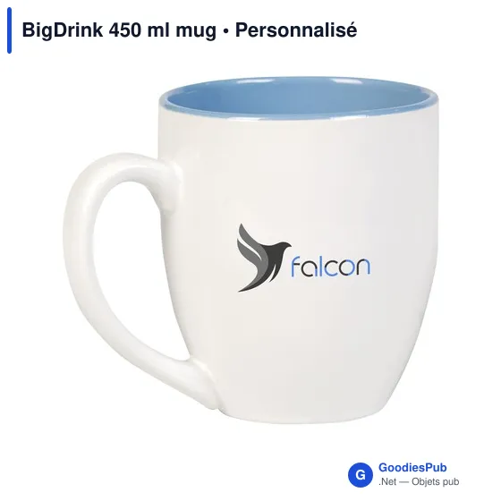 Mug personnalisable BigDrink 450 ml avec logo - Image 1