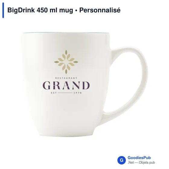 Mug personnalisable BigDrink 450 ml avec logo - Image 3