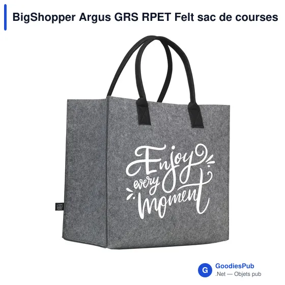 Sac de courses personnalisable BigShopper Argus GRS RPET avec logo - Image 1