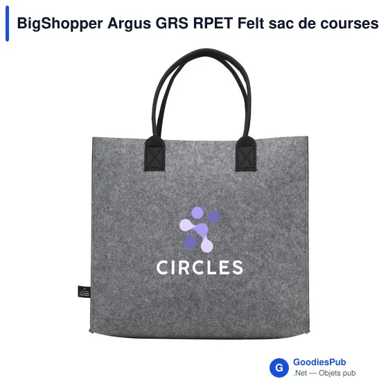 Sac de courses personnalisable BigShopper Argus GRS RPET avec logo - Image 2