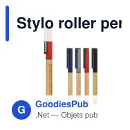 Stylo roller personnalisable en bambou et aluminium avec logo - Roller Bambou - Miniature 1