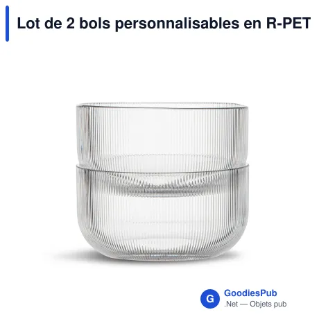 Lot de 2 bols personnalisables en R-PET avec logo - Sagaform Billi