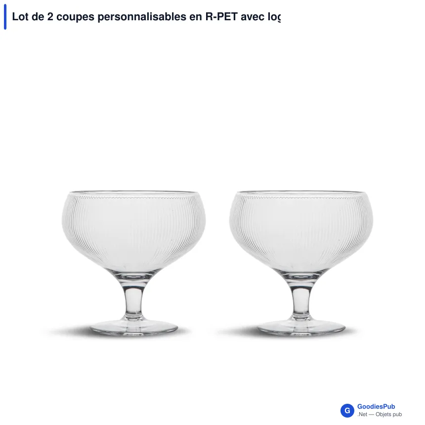 Lot de 2 coupes personnalisables en R-PET avec logo - Sagaform Billi - Image 2