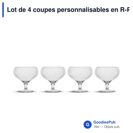 Lot de 4 coupes personnalisables en R-PET avec logo - Sagaform Billi
