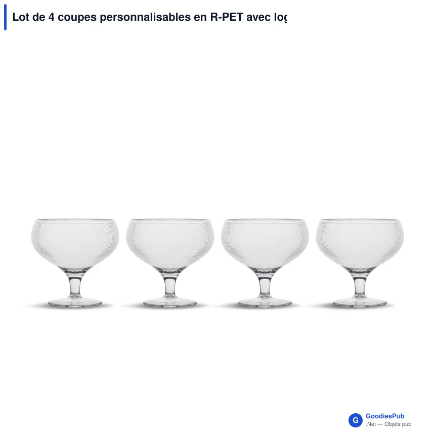 Lot de 4 coupes personnalisables en R-PET avec logo - Sagaform Billi - Image 2