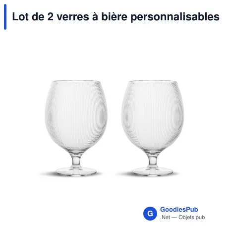 Lot de 2 verres à bière personnalisables en R-PET avec logo - Sagaform Billi