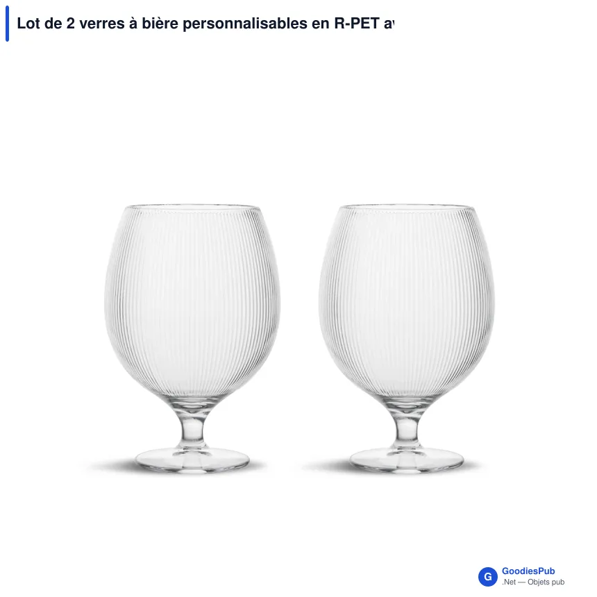 Lot de 2 verres à bière personnalisables en R-PET avec logo - Sagaform Billi - Image 2