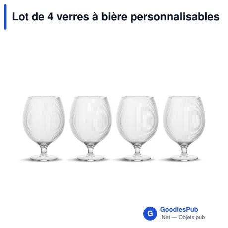 Lot de 4 verres à bière personnalisables en R-PET avec logo - Sagaform Billi