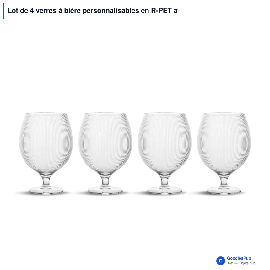 Lot de 4 verres à bière personnalisables en R-PET avec logo - Sagaform Billi - Image 2