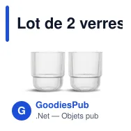 Lot de 2 verres à eau personnalisables en R-PET avec logo - Sagaform Billi - Miniature 1