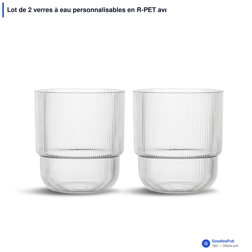 Lot de 2 verres à eau personnalisables en R-PET avec logo - Sagaform Billi - Image 2