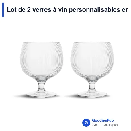Lot de 2 verres à vin personnalisables en R-PET avec logo - Sagaform Billi