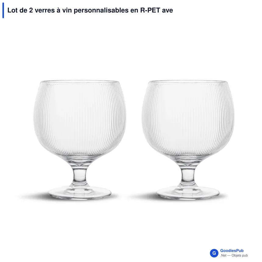 Lot de 2 verres à vin personnalisables en R-PET avec logo - Sagaform Billi - Image 2