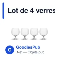 Lot de 4 verres à vin personnalisables en R-PET avec logo - Sagaform Billi - Miniature 1