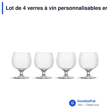 Lot de 4 verres à vin personnalisables en R-PET avec logo - Sagaform Billi