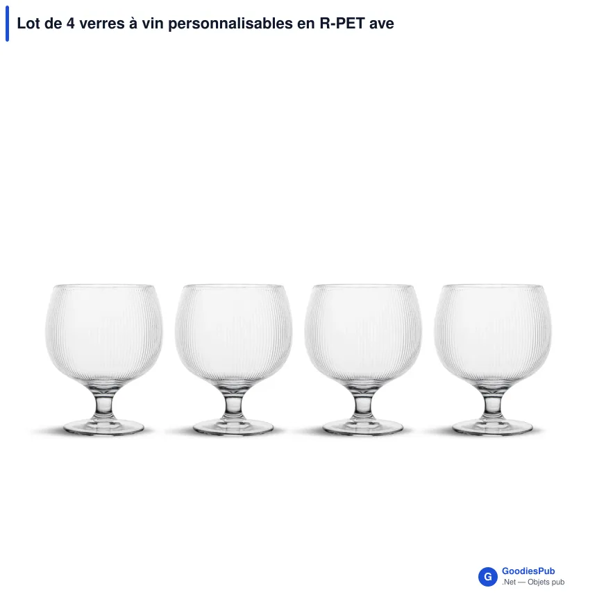 Lot de 4 verres à vin personnalisables en R-PET avec logo - Sagaform Billi - Image 2