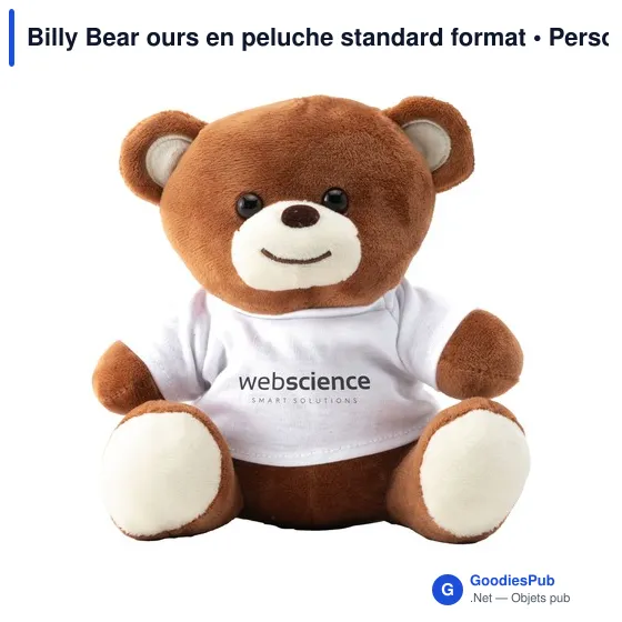 Ours en peluche personnalisable Billy Bear avec logo - Image 1