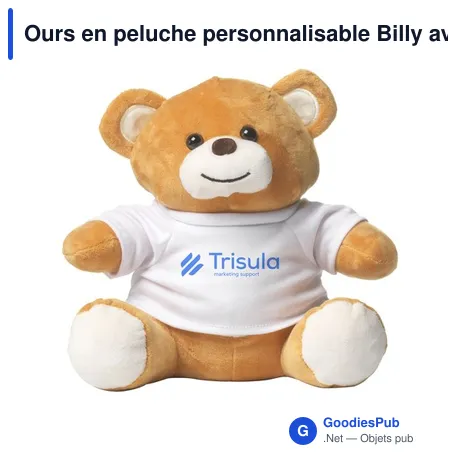 Ours en peluche personnalisable Billy avec logo - Grand format