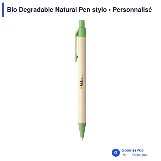 Stylo bille personnalisable en papier recyclé avec logo - Image 1