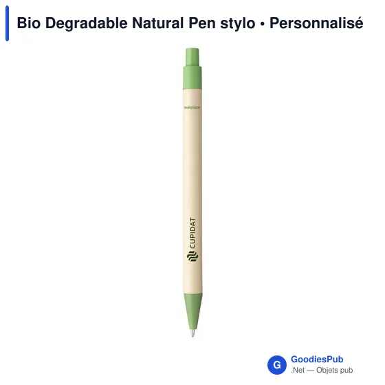 Stylo bille personnalisable en papier recyclé avec logo - Image 2