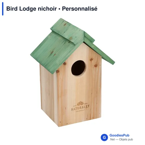 Nichoir en bois personnalisable pour logo - Bird Lodge - Image 1