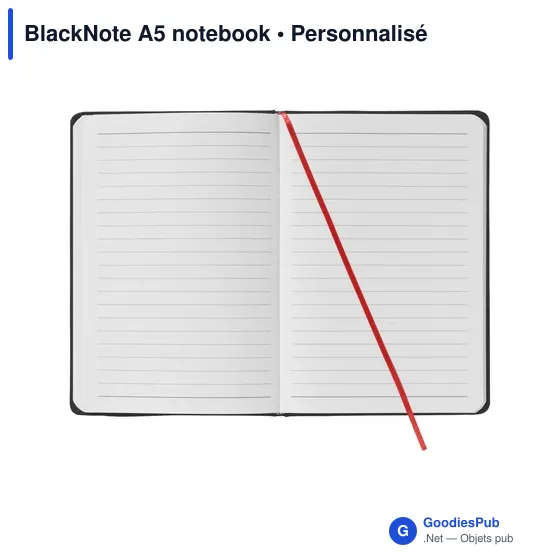 Carnet A5 personnalisable BlackNote avec logo - Image 1