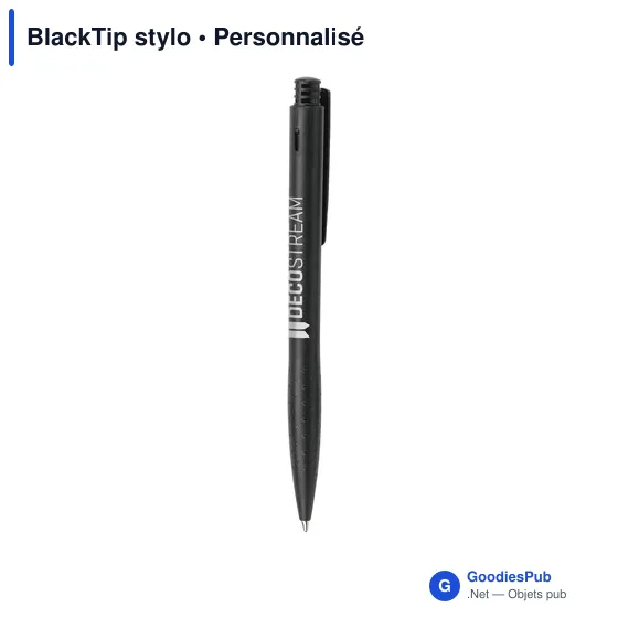 Stylo à bille personnalisable BlackTip avec logo - Image 1