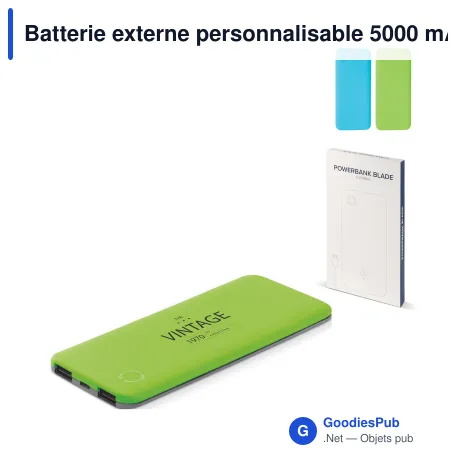 Batterie externe personnalisable 5000 mAh avec logo - Blade
