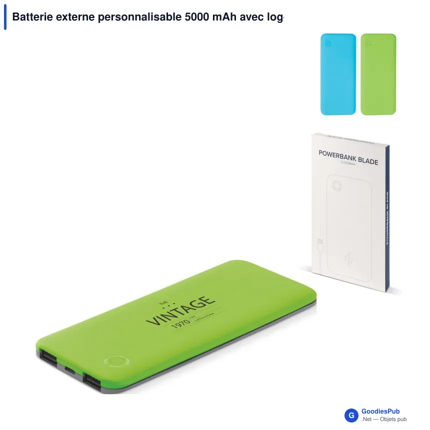 Batterie externe personnalisable 5000 mAh avec logo - Blade - Image 1