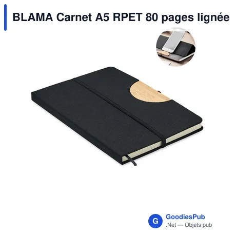 BLAMA Carnet A5 RPET 80 pages lignées