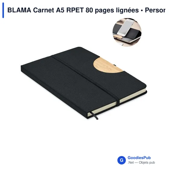 BLAMA Carnet A5 RPET 80 pages lignées - Image 1