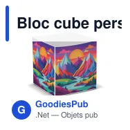 Bloc cube personnalisable en papier FSC 10 x 10 x 10 cm avec logo - Cube 10 - Miniature 1