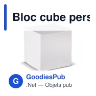 Bloc cube personnalisable en papier FSC 10 x 10 x 10 cm avec logo - Cube 10 - Miniature 2