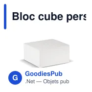 Bloc cube personnalisable en papier FSC 10 x 10 x 5 cm avec logo - Demi-cube - Miniature 2