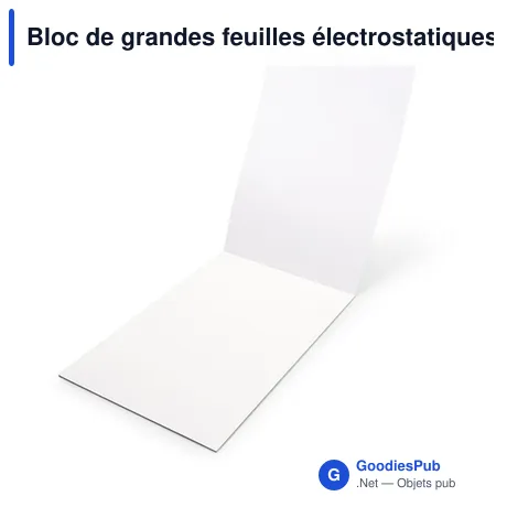 Bloc de grandes feuilles électrostatiques personnalisables avec logo | Arya
