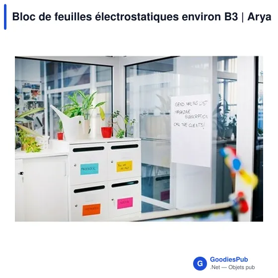 Bloc de grandes feuilles électrostatiques personnalisables avec logo | Arya - Image 3