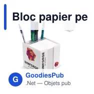 Bloc papier personnalisable dans une boîte cube à compartiments avec logo - Organiseur - Miniature 1