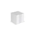 Variante Blanc - Bloc papier personnalisable dans une boîte cube à compartiments avec logo - Organiseur