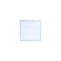 Variante Transparent - Bloc papier personnalisable dans une boîte cube à compartiments avec logo - Organiseur