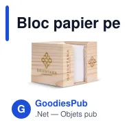 Bloc papier personnalisable dans une boîte cubique en bois avec logo - Nature - Miniature 1