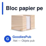 Bloc papier personnalisable dans une boîte cubique en bois avec logo - Nature - Miniature 2