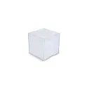 Variante Transparent - Bloc papier personnalisable dans un bac cube 10 x 10 x 10 cm avec logo - Bac cube