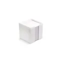 Variante Blanc - Bloc papier personnalisable dans un bac cube 10 x 10 x 10 cm avec logo - Bac cube