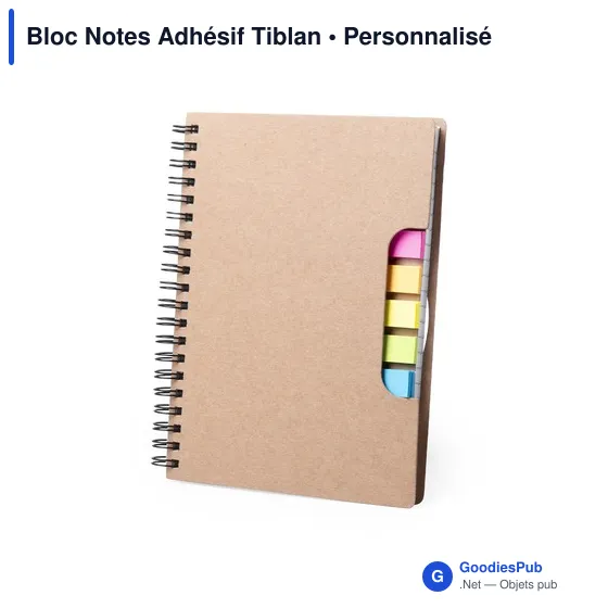 Bloc Notes Adhésif personnalisable Tiblan avec logo - Image 1