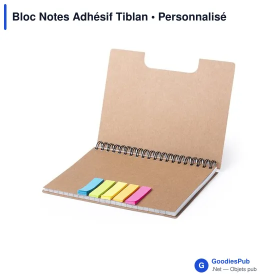 Bloc Notes Adhésif personnalisable Tiblan avec logo - Image 2